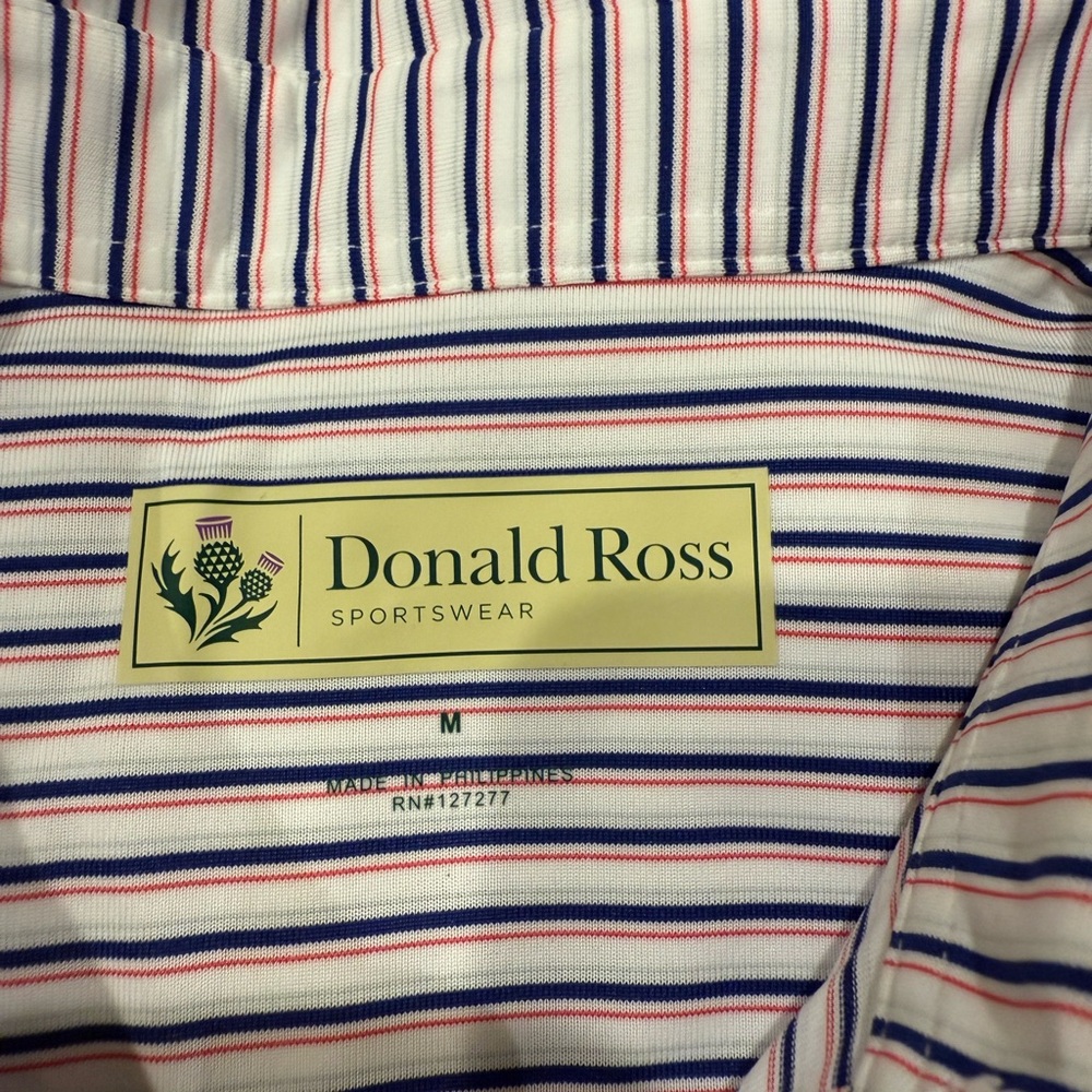 Donald Ross Men's Striped Polo Shirt - Blue and Red